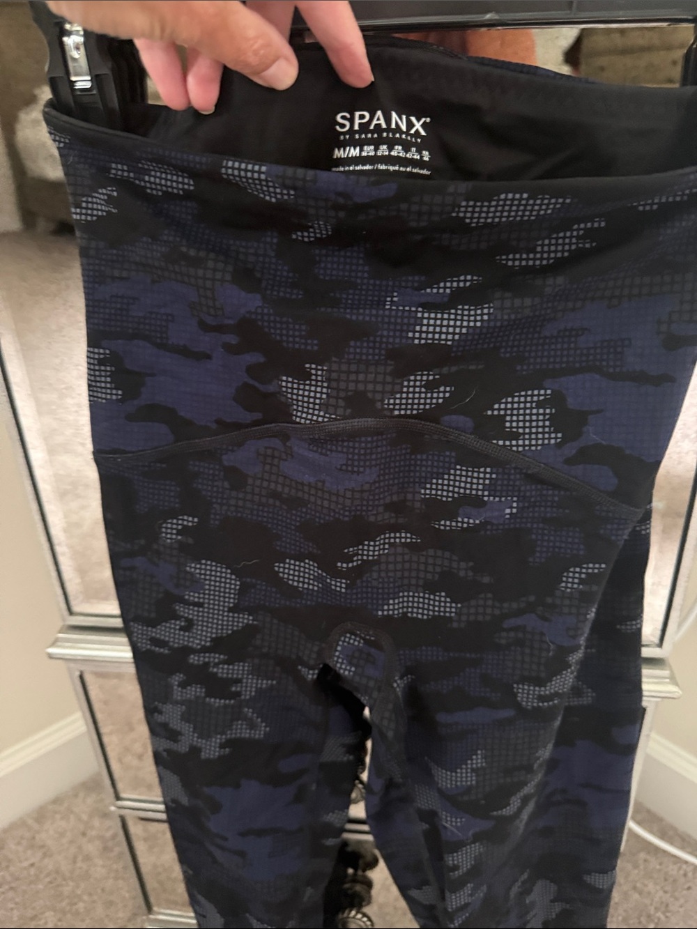 SPANX Blue & Black Camo Shaping Leggings